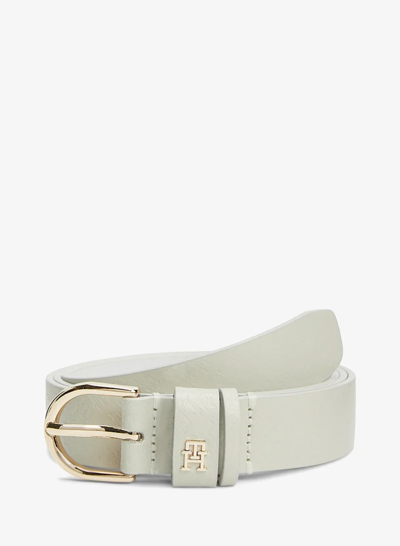 Essential Monogram Plaque Leather Belt